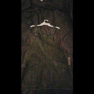 Black denim overall dress